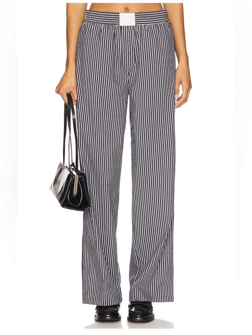 Lioness Black & White Pinstripe Wide Leg Pants Size Small